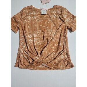 Love To Be Loved Twist Front Top Girl's Butterfly Print Shirt 7/8